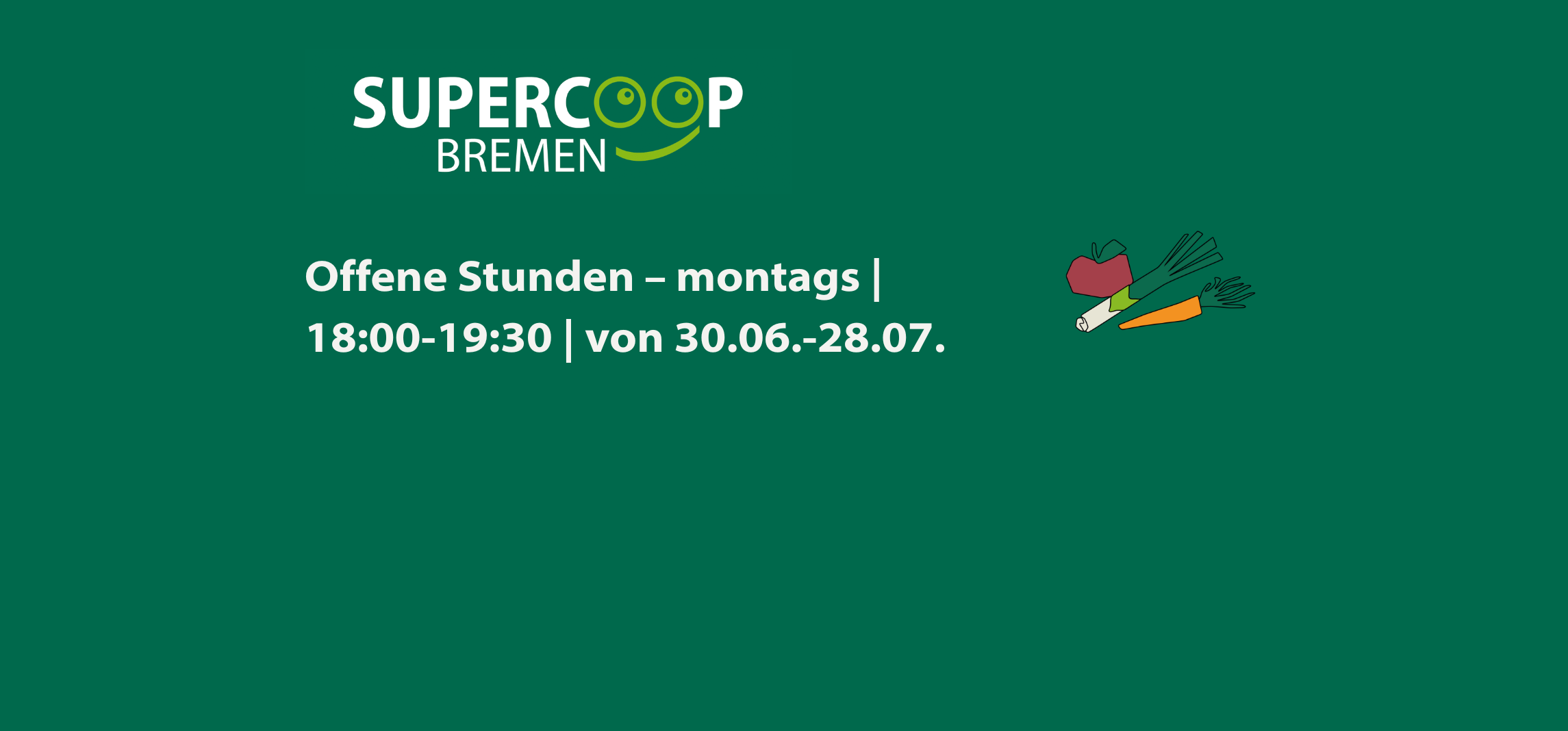 Offene Stunden – vom 30.06. bis 28.07. immer montags von 18:00 bis 19:30 Uhr
