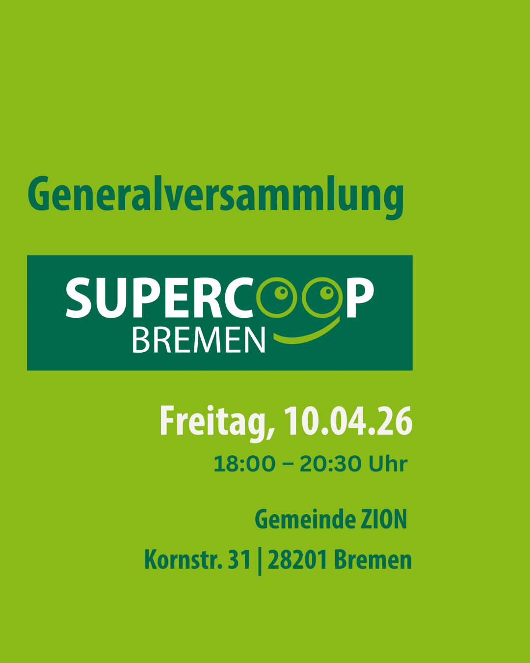 GV – Termin steht fest!